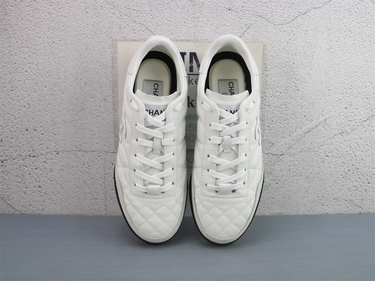 CHANEL 24a Low-Top German Army Trainers Casual Shoes White